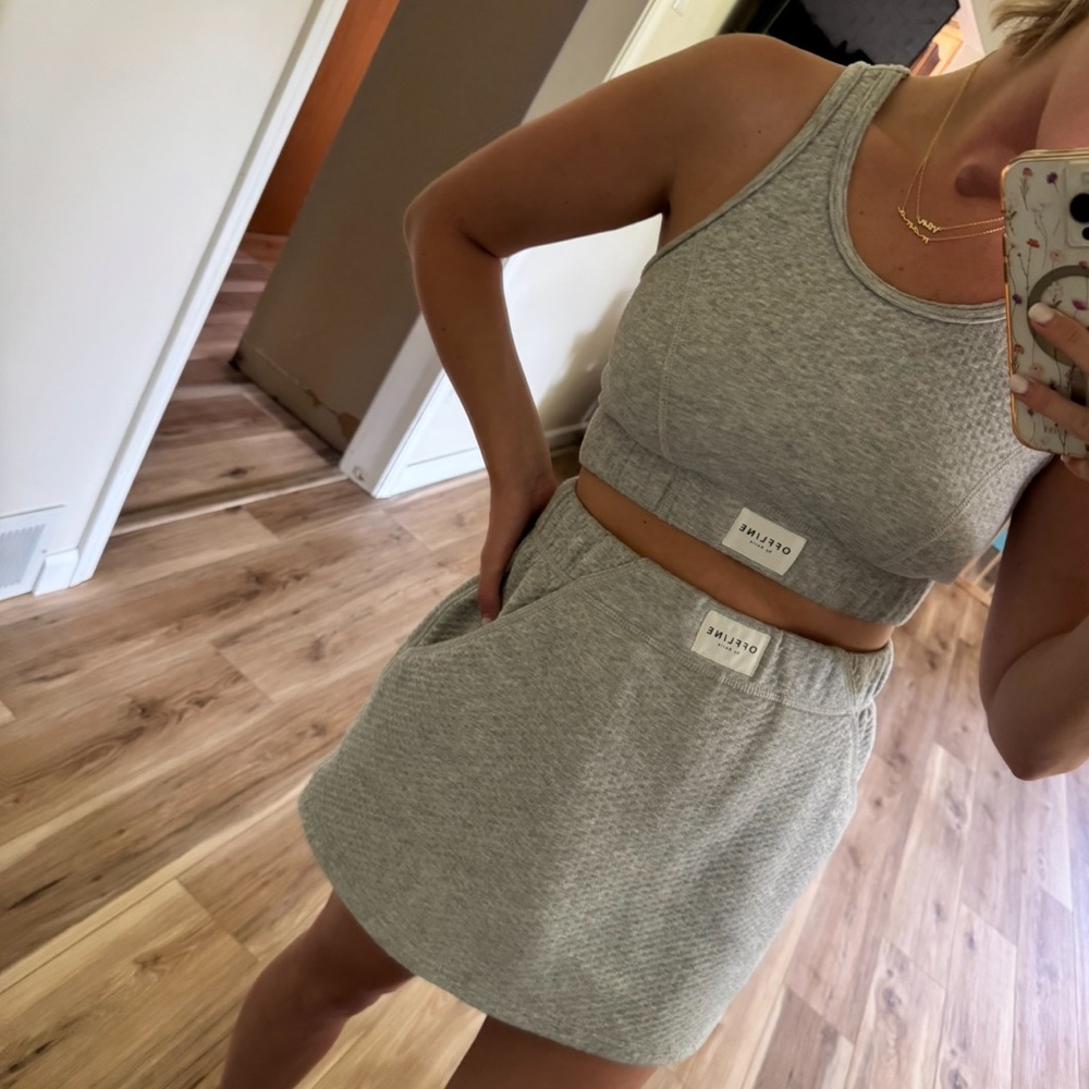 Aerie Heather Gray Skirt Set